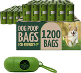 Biodegradable Dog Poop Bags with Holder, 1200 Bags, 9X13", Eco-Friendly