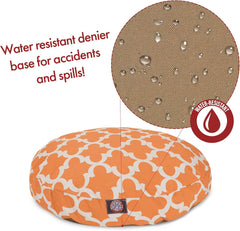 Peach Trellis Medium round Indoor Outdoor Pet Dog Bed with Removable Washable Cover by Products