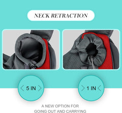 Pet Dog Sling Carrier, Breathable Mesh Adjustable Puppy Sling Carrier Hand Free for Small Dog Cat Rabbit, M, Red