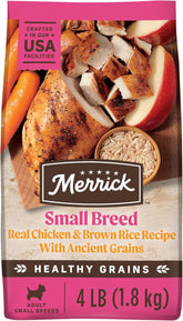 Healthy Grains Premium Dry Dog Food for Small Dogs, Wholesome and Natural Kibble, Small Breed Recipe - 4.0 Lb. Bag