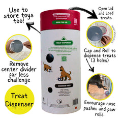 Chelsy'S Toys 3 in 1 Enrichment Tube for Dogs Tug Toy Treat Dispenser & Snuffle Ball Durable Rope Dog Toy Interactive Dog Treat Puzzle for Large Dogs & Puppies (Blue)