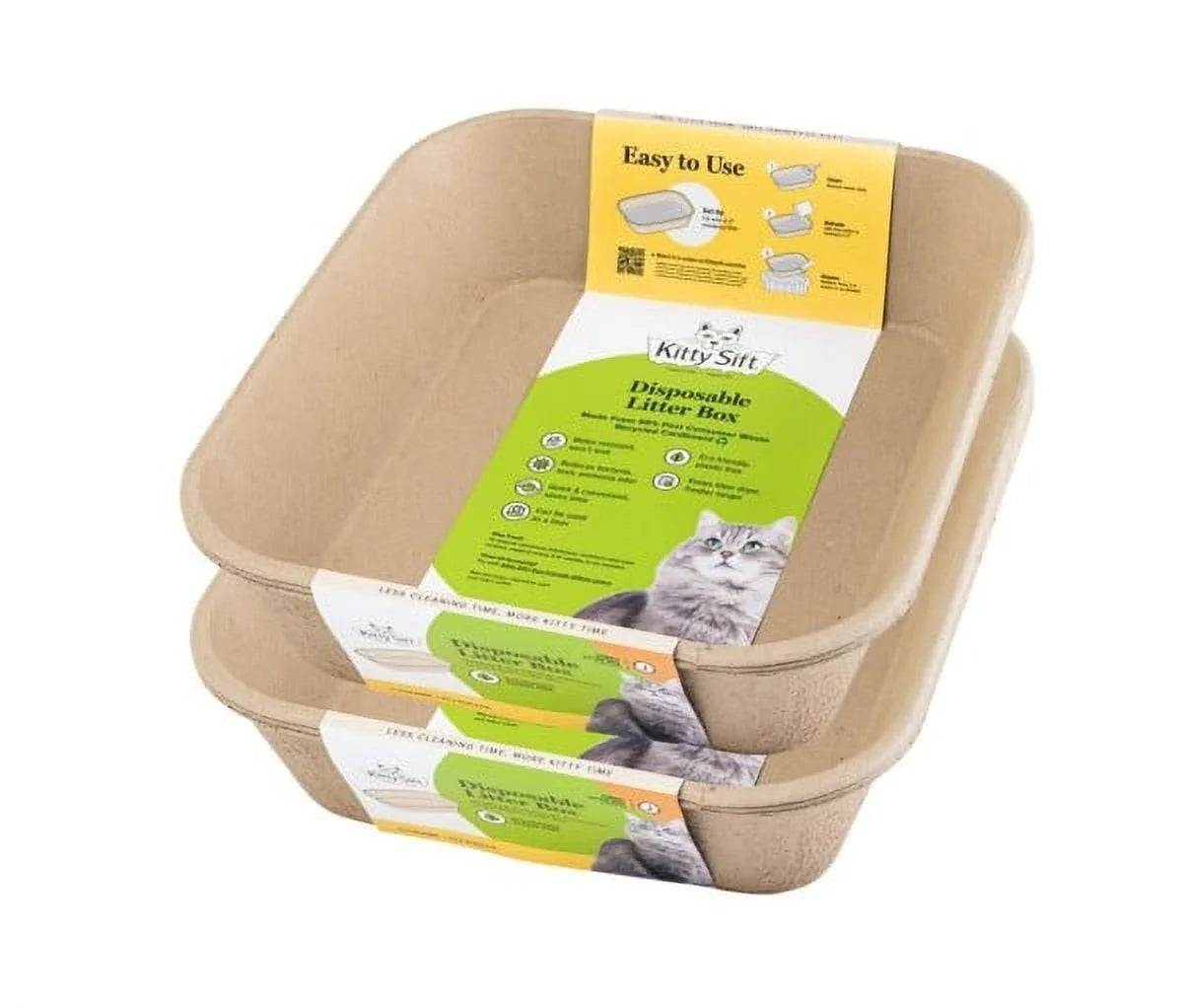 Eco-Friendly Disposable Litter Box Jumbo for Cats (Pack of 6)