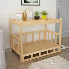 Solid Wood Material Dog Kennel Dog Bed Smooth Polished Teddy Dog Kennel Golden Retriever Detachable Pet Bed Solid Wood Cat Kenne (Copy)