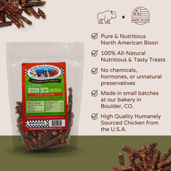 Bison Bits: Pure Bison Dog Treats - All Natural, Vet Approved, Limited Ingredient, Grain Free, Healthy & Nutritious Dog Treats (8Oz)