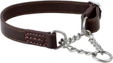 Leather Dog Martingale Choke Collar, Brown, Large