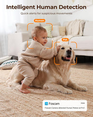 Home Security Camera R4S 4MP Wifi IP Camera,Wireless Baby Monitor with AI Human Detection Sound Detection 33Ft Night Vision 2 Way Audio Camera Compatible with Alexa Black