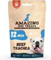 - 12 Inch Beef Trachea Chews for Dogs (10 Pcs/Pk) - 100% Natural Trachea Dog Treats - Excellent Source of Glucosamine - Natural Long Lasting Treats