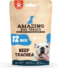 - 12 Inch Beef Trachea Chews for Dogs (10 Pcs/Pk) - 100% Natural Trachea Dog Treats - Excellent Source of Glucosamine - Natural Long Lasting Treats