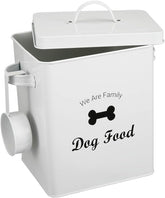 Pet Treat and Food Storage Tin with Lid - 5Lbs Capacity - Serving Scoop Included … -DOG