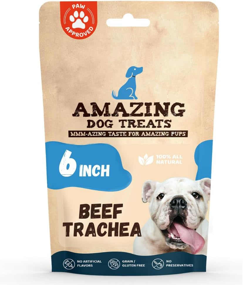 - 12 Inch Beef Trachea Chews for Dogs (10 Pcs/Pk) - 100% Natural Trachea Dog Treats - Excellent Source of Glucosamine - Natural Long Lasting Treats