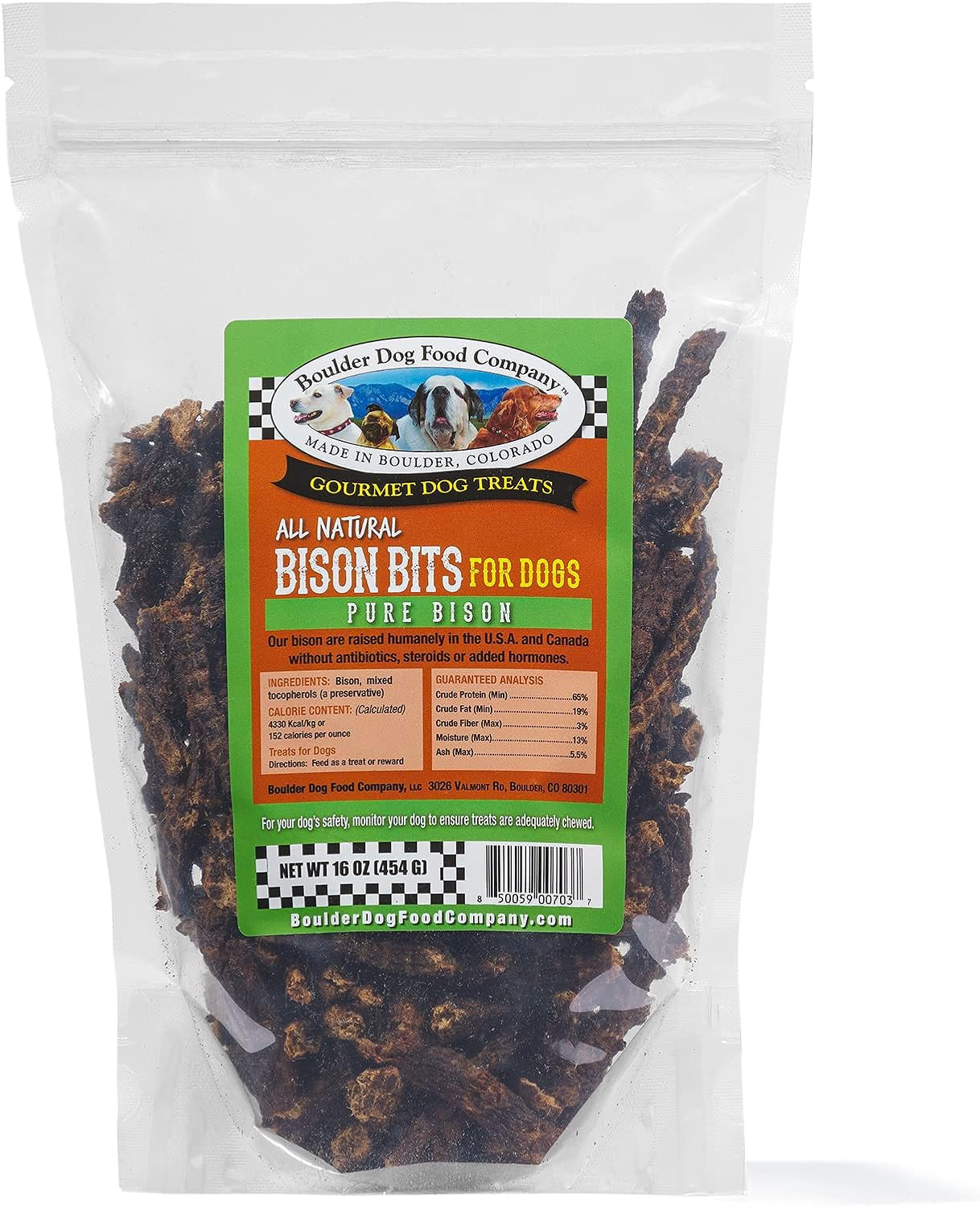 Bison Bits: Pure Bison Dog Treats - All Natural, Vet Approved, Limited Ingredient, Grain Free, Healthy & Nutritious Dog Treats (8Oz)