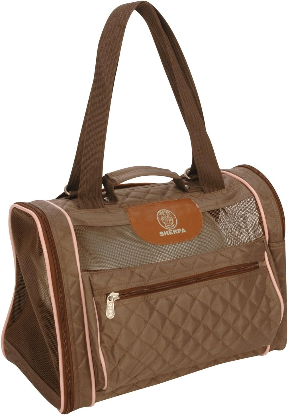 Backpack Dog Cat Pet Carrier Medium, Brown and Pink 10238