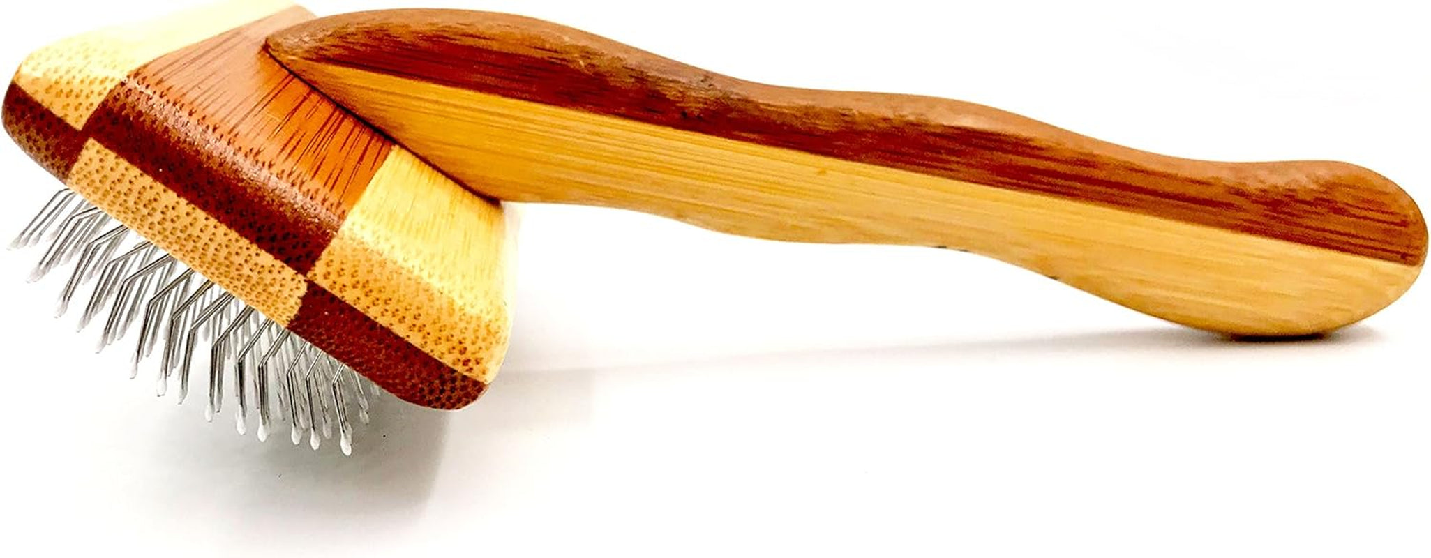 Premium Pet Bamboo Wood Cushion Slicker Brush for Cats & Dogs Grooming, Detangle, De-Shedding - Engineered to Remove Dead Hair, Sustainable & Eco-Friendly Bamboo Material (Medium)