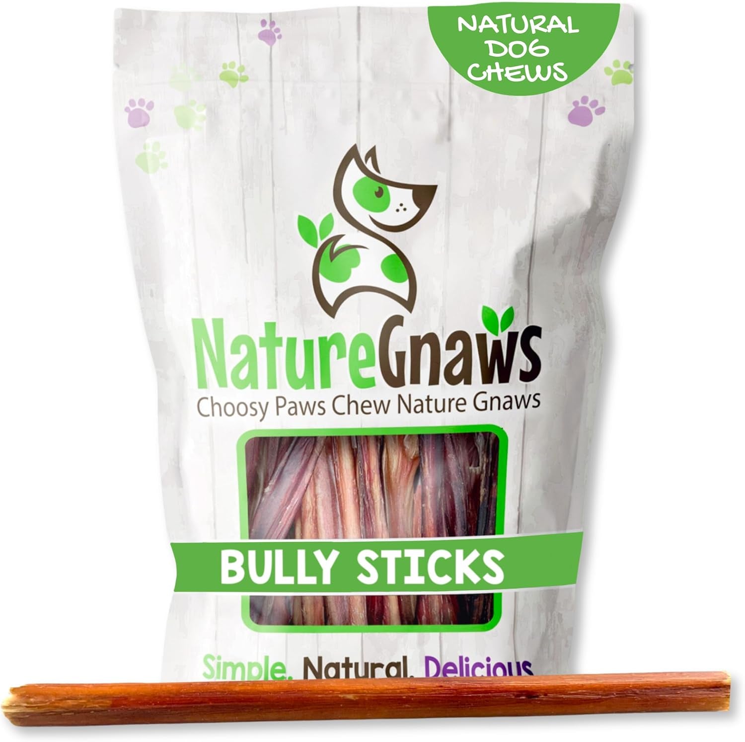 Super Skinny Bully Sticks for Small Dogs 5-6" (40 Count) - Long Lasting for Light Chewers and Puppies - Extra Thin Natural Beef Dog Chew Treats