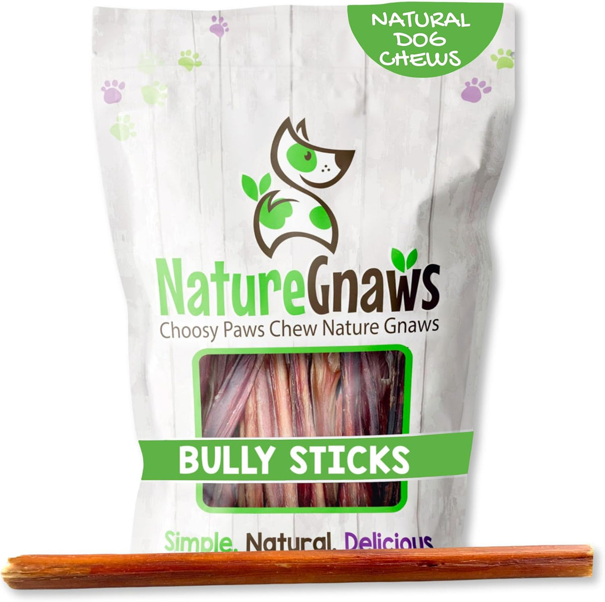 Super Skinny Bully Sticks for Small Dogs 5-6" (40 Count) - Long Lasting for Light Chewers and Puppies - Extra Thin Natural Beef Dog Chew Treats