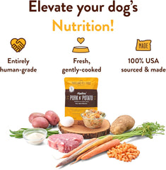 Hopkin'S Pork N’ Potato Fresh Dog Food Pouches - Human-Grade, Grain-Free Wet Meal Topper Mixer & Meals - Small & Large Breed Puppy & Senior Dogs - Made in the USA - 5 Pack