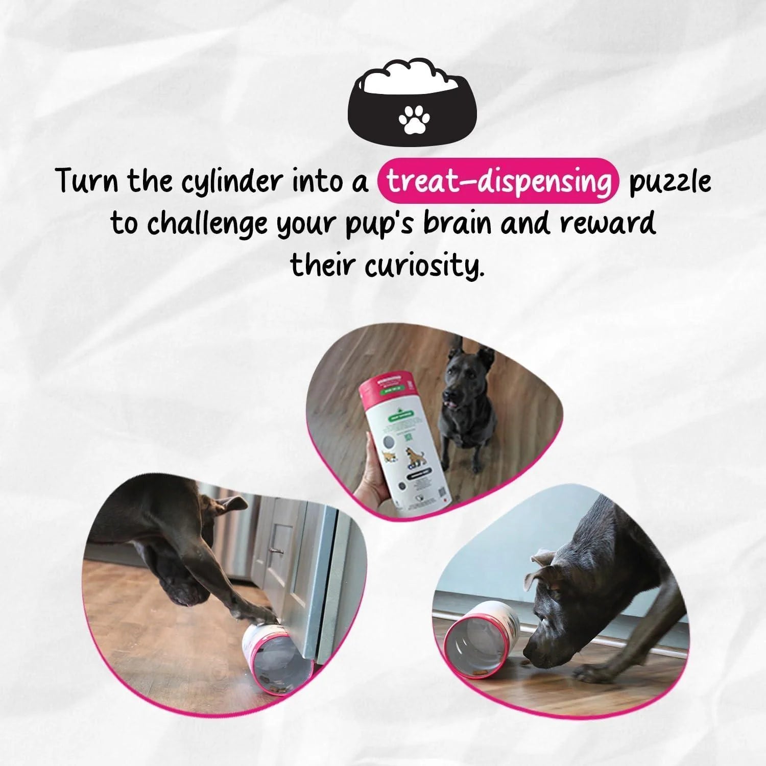 Chelsy'S Toys 3 in 1 Enrichment Tube for Dogs Tug Toy Treat Dispenser & Snuffle Ball Durable Rope Dog Toy Interactive Dog Treat Puzzle for Large Dogs & Puppies (Blue)