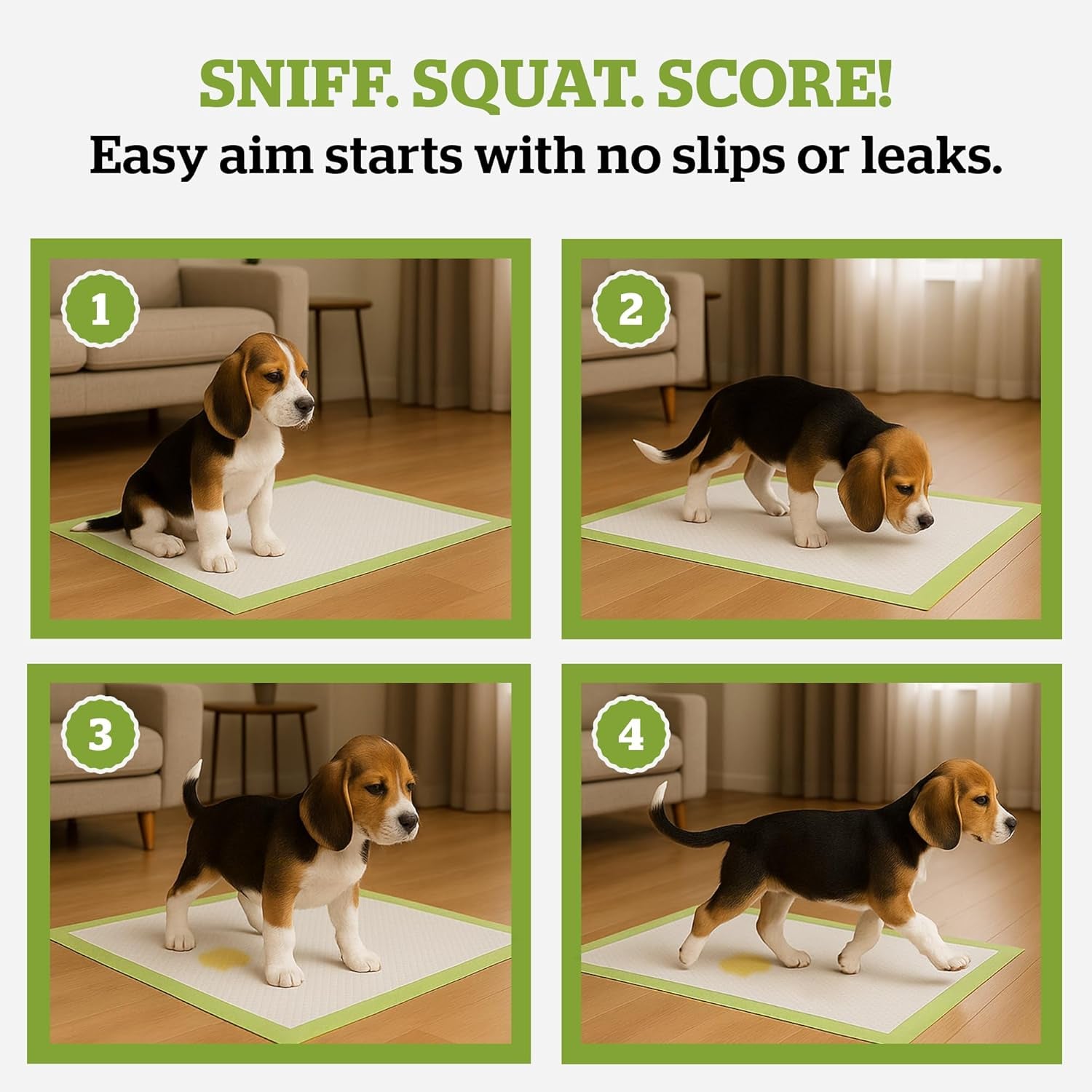 Pogi’S Dog Pads with Sticky Tabs – Large, Super Absorbent, Odor Blocking, 20-Count (24X24In)