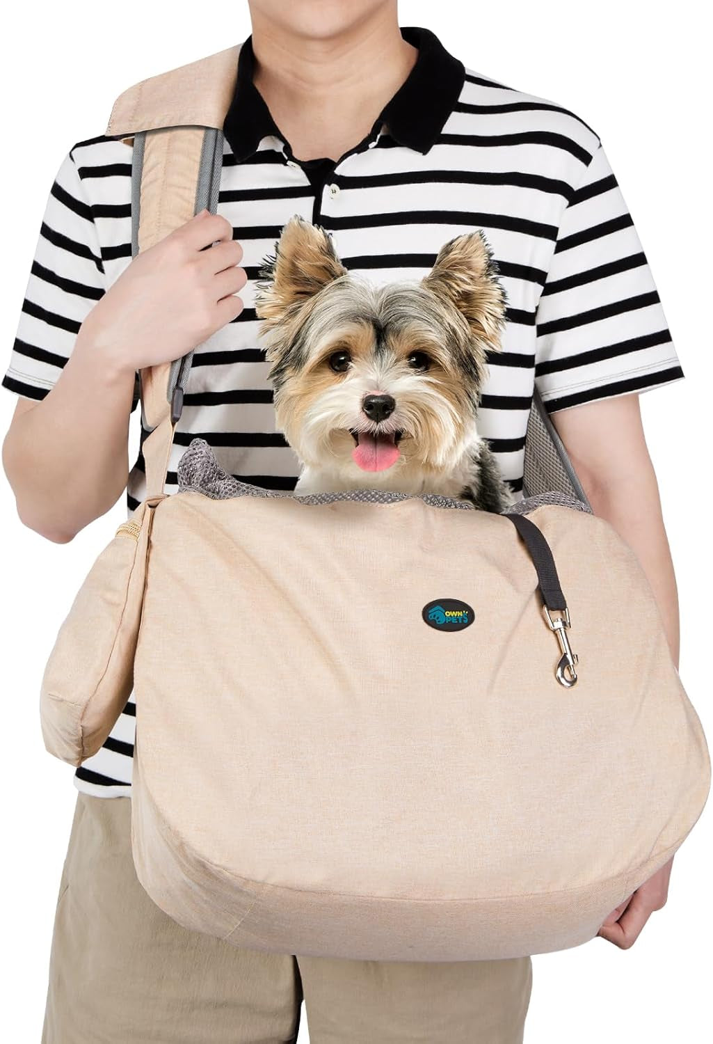 Pet Sling Carrier, Fits 15 to 25Lbs Extra-Large Dog/Cat Sling Carrier Reversible and Hands-Free Dog Bag with Adjustable Strap and Pocket Shoulder Pad for Outdoor Travel Hiking