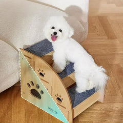 Pet Stairs for Bed Dog Steps Pet Stairs Dog Ramp High Bed Climbing Dog Bed Steps Non-Slip Wooden Dog Stairs For