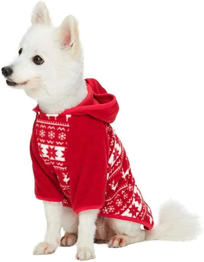 Ugly Christmas Sweater Hoodie, Soft Reindeer Snowflake Clothes, Holiday Christmas Sweater, 12" Hoodie for Small Dogs, Match Family Outfit, Award Winning