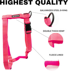 Pawsitive Dog Harness for Small, Medium, and Large Dogs. Puppy Harness for Dogs. Made from Soft Hypoallergenic Organic Hemp. (Small, Blue)