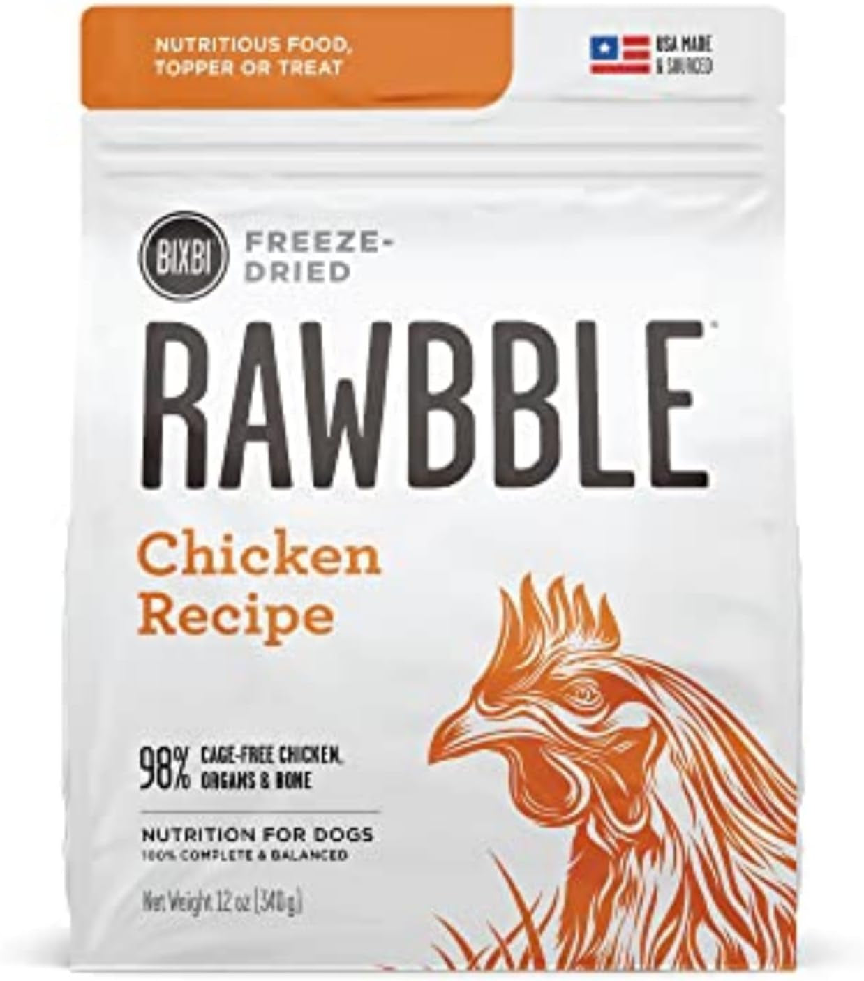 Rawbble Freeze Dried Dog Food, Pork Recipe, 26 Oz - 97% Meat and Organs, No Fillers - Pantry-Friendly Raw Dog Food for Meal, Treat or Food Topper - USA Made in Small Batches
