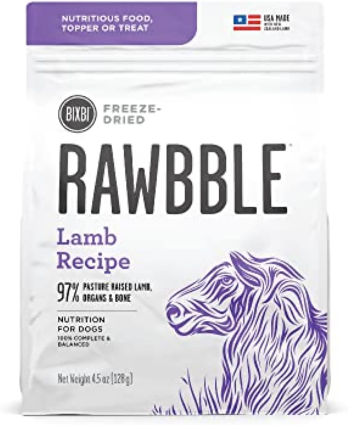 Rawbble Freeze Dried Dog Food, Pork Recipe, 26 Oz - 97% Meat and Organs, No Fillers - Pantry-Friendly Raw Dog Food for Meal, Treat or Food Topper - USA Made in Small Batches