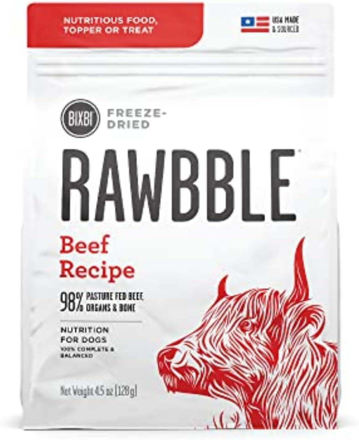 Rawbble Freeze Dried Dog Food, Pork Recipe, 26 Oz - 97% Meat and Organs, No Fillers - Pantry-Friendly Raw Dog Food for Meal, Treat or Food Topper - USA Made in Small Batches