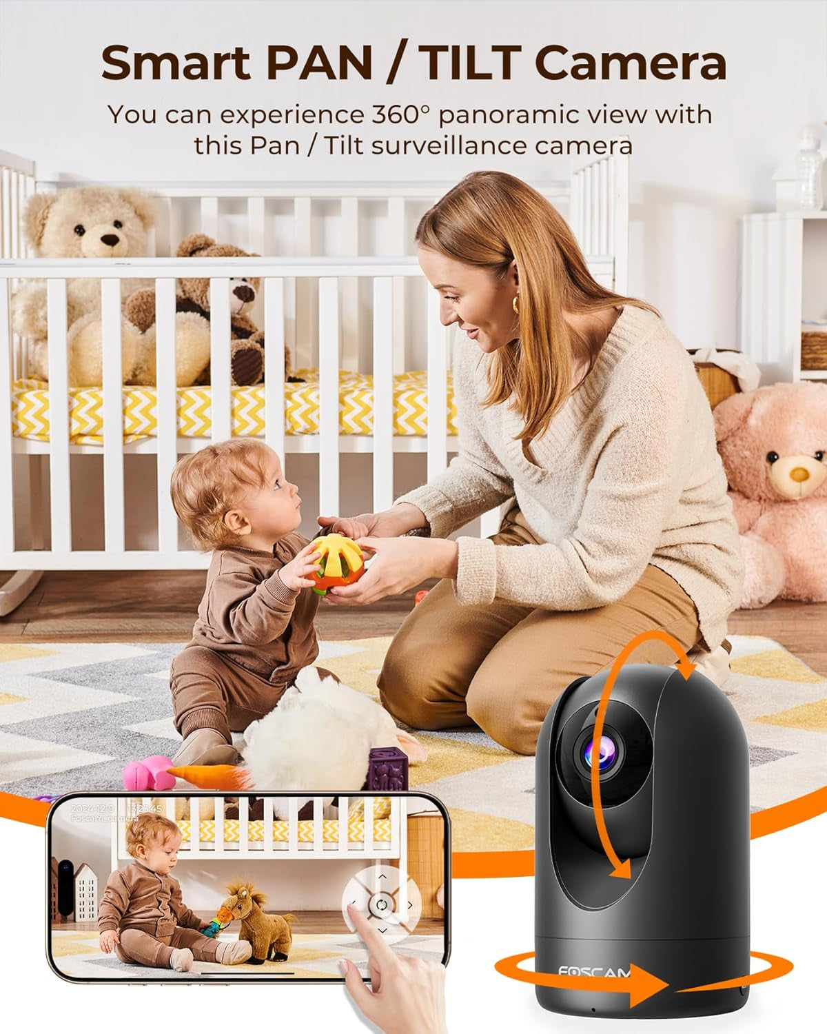 Home Security Camera R4S 4MP Wifi IP Camera,Wireless Baby Monitor with AI Human Detection Sound Detection 33Ft Night Vision 2 Way Audio Camera Compatible with Alexa Black