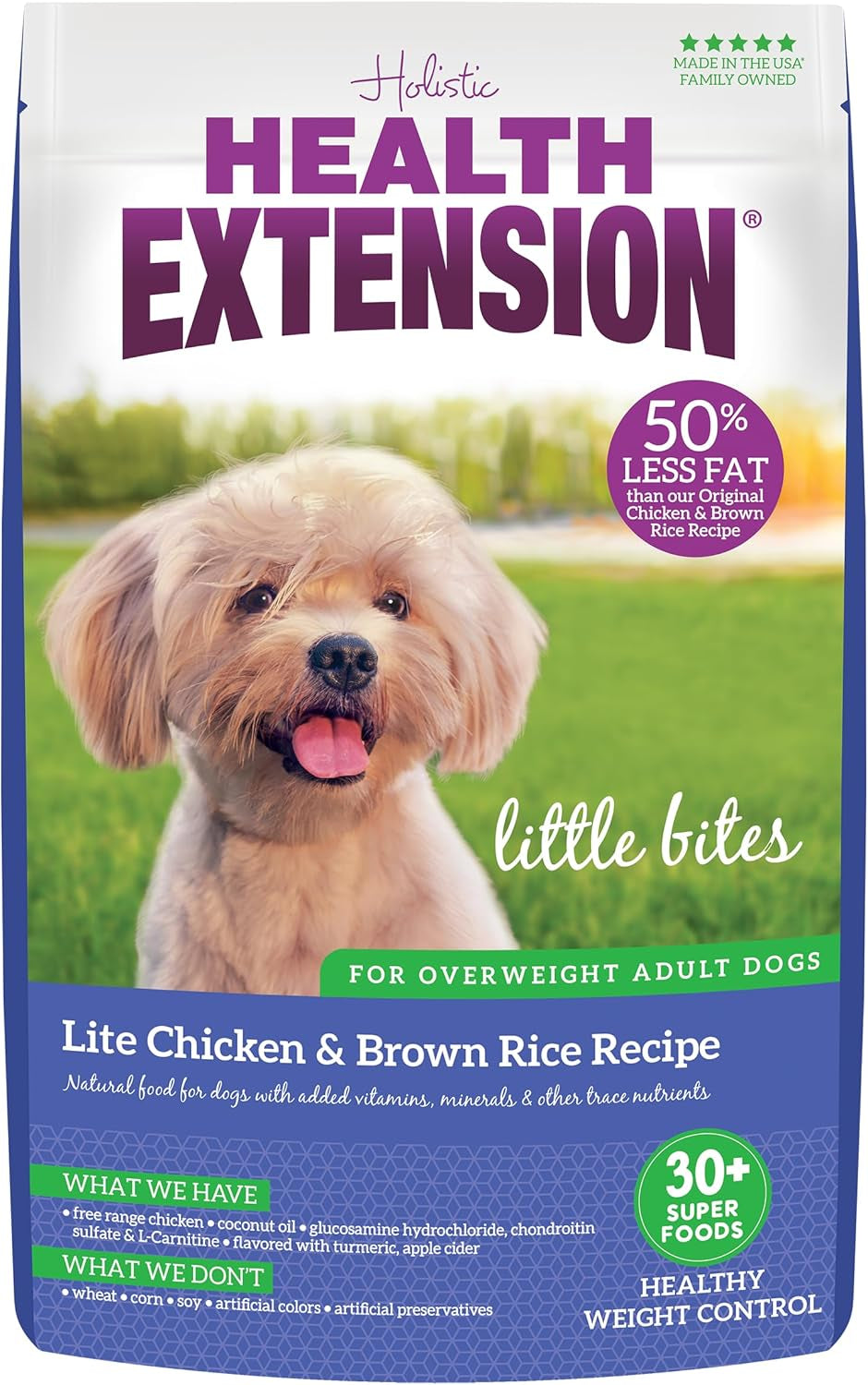 Little Bites Dry Dog Food for Small Breeds, Chicken & Brown Rice Recipe, with Probiotics & Superfoods for Digestion & Coat Health, 4 Lb Bag (Pack of 1)