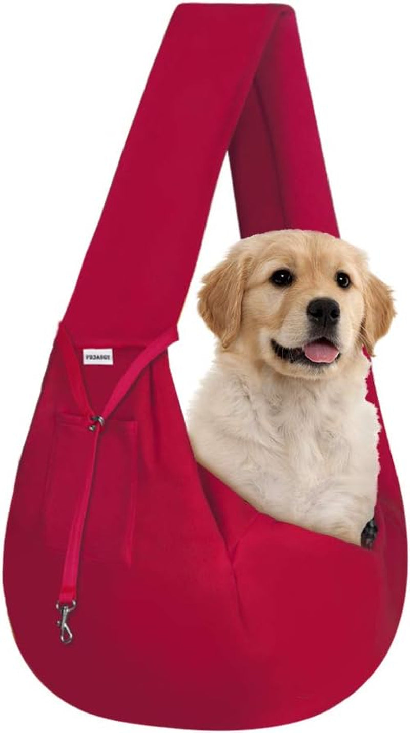 Small Pet Sling Carrier-Hands Free Reversible Pet Papoose Bag Tote Bag with a Pocket Safety Belt Dog Cat for Outdoor Travel (Gray Stripe)