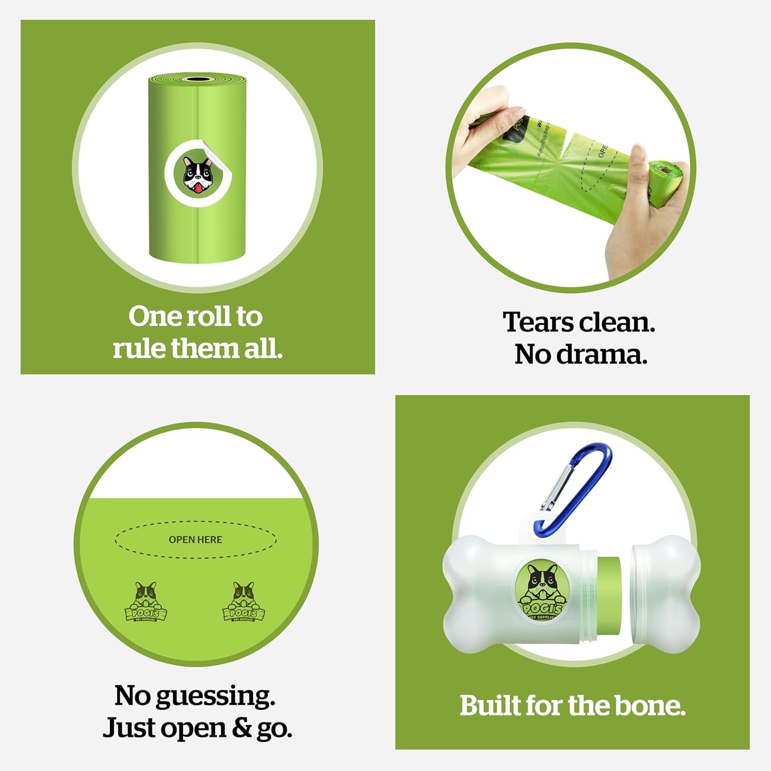 Pogi’S Dog Poop Bags – Leak-Proof & Extra Thick Pet Waste Bags (Unscented, 10 Rolls, 150-Count)