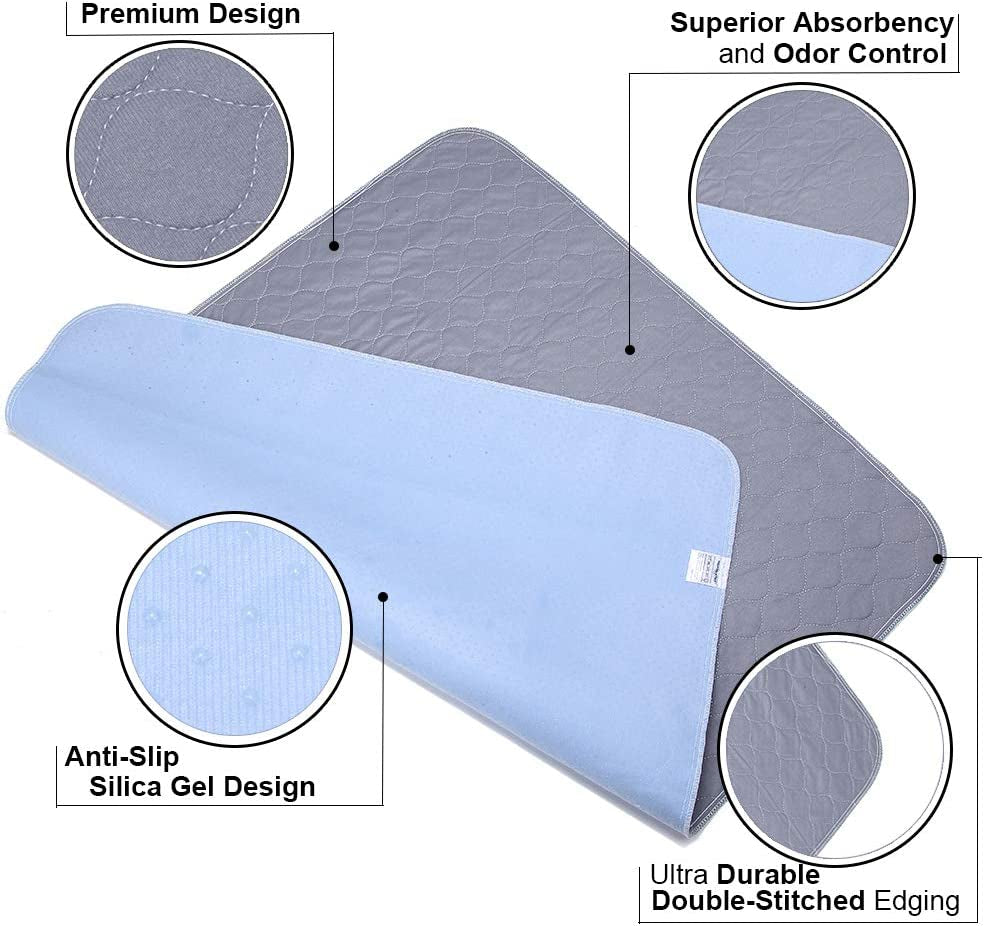 Washable Dog Pee Pads+Free Grooming Gloves - Reusable Whelping Pads,Waterproof Dog Mat Non-Slip Puppy Potty Training Pads for Dogs, Cats, Bunny…