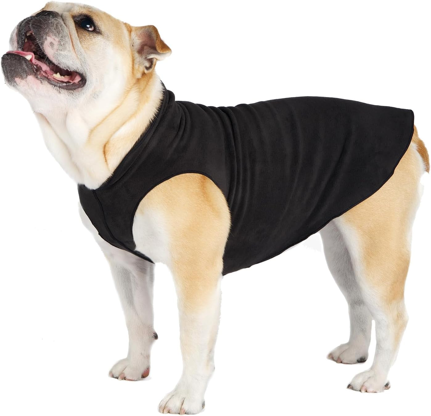 Goldpaw Stretchy Fleece Jacket for Small Dogs - Super Soft, Warm Dog Sweater - Pet Sweater Vest for Fall and Winter - Canine Clothes Made in the USA - Machine Washable - Red - Size 12