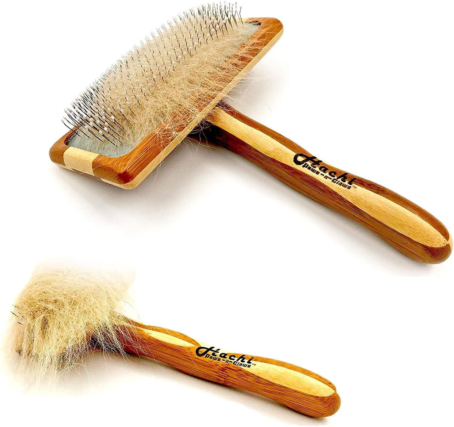 Premium Pet Bamboo Wood Cushion Slicker Brush for Cats & Dogs Grooming, Detangle, De-Shedding - Engineered to Remove Dead Hair, Sustainable & Eco-Friendly Bamboo Material (Medium)