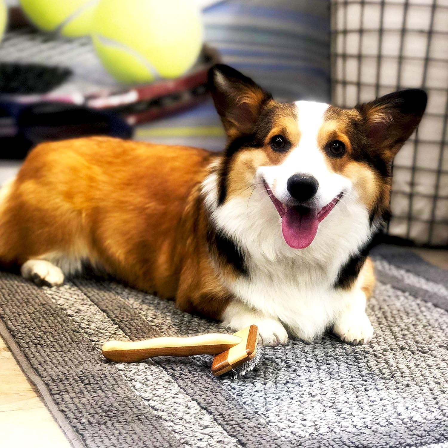 Premium Pet Bamboo Wood Cushion Slicker Brush for Cats & Dogs Grooming, Detangle, De-Shedding - Engineered to Remove Dead Hair, Sustainable & Eco-Friendly Bamboo Material (Medium)