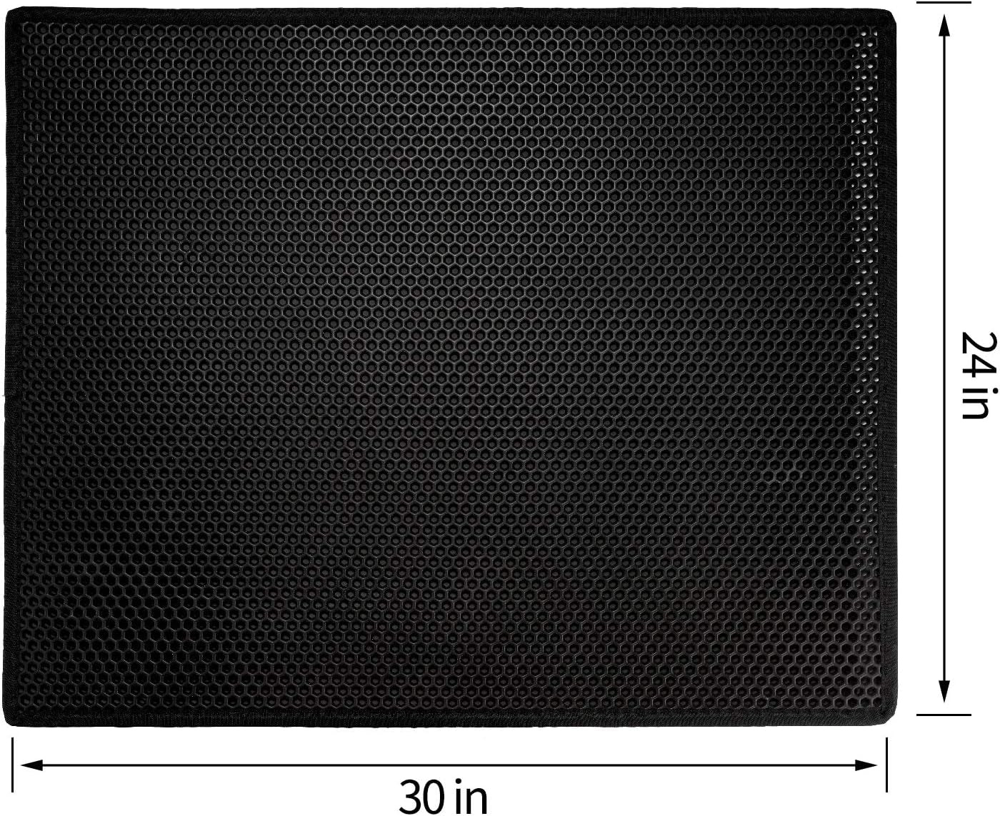 Cat Litter Mat Double Layer Waterproof Urine Proof Trapping Mat 1 Pack (Black, 30X24 Inch (Pack of 1))