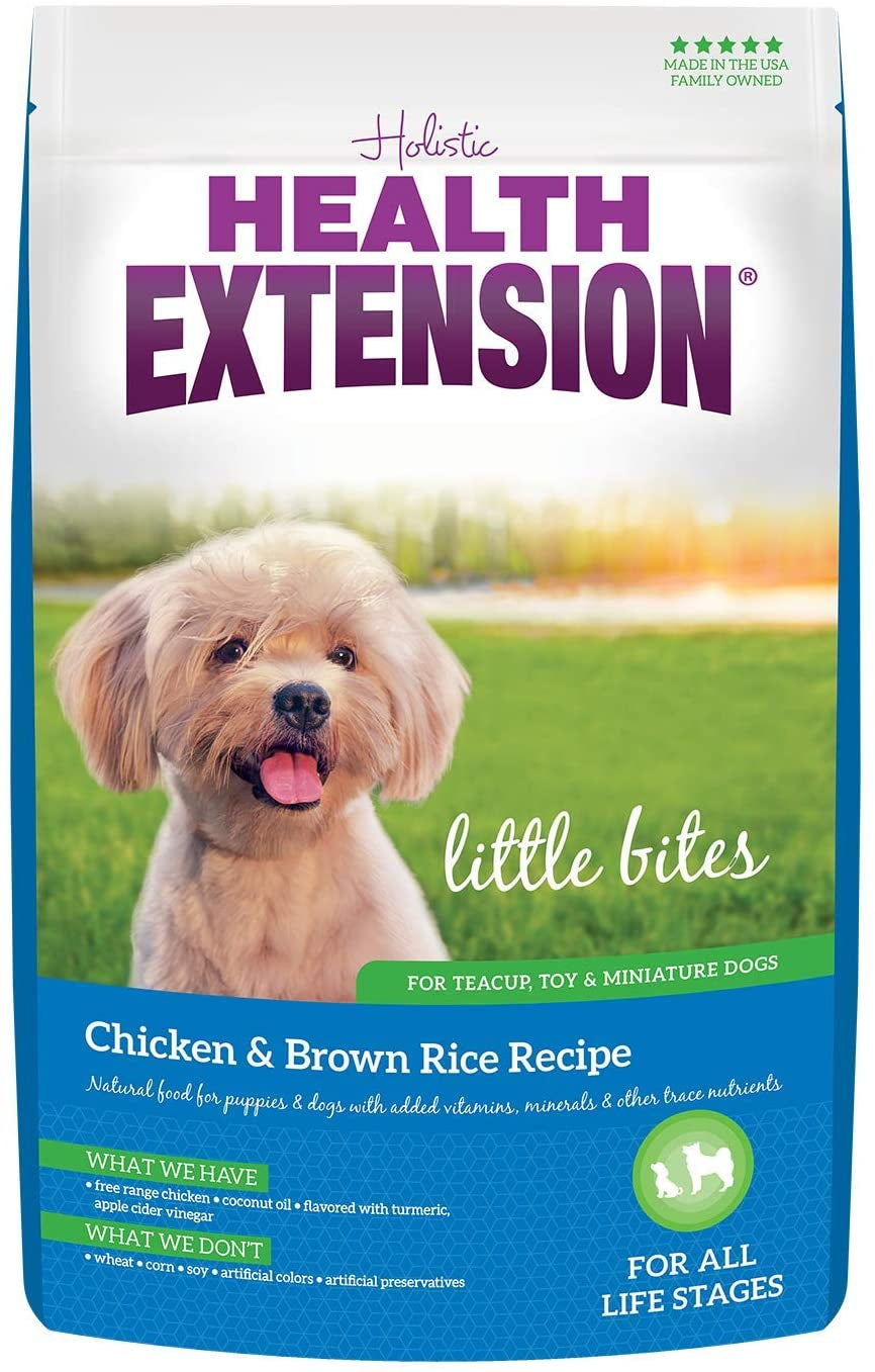 Little Bites Dry Dog Food for Small Breeds, Chicken & Brown Rice Recipe, with Probiotics & Superfoods for Digestion & Coat Health, 4 Lb Bag (Pack of 1)
