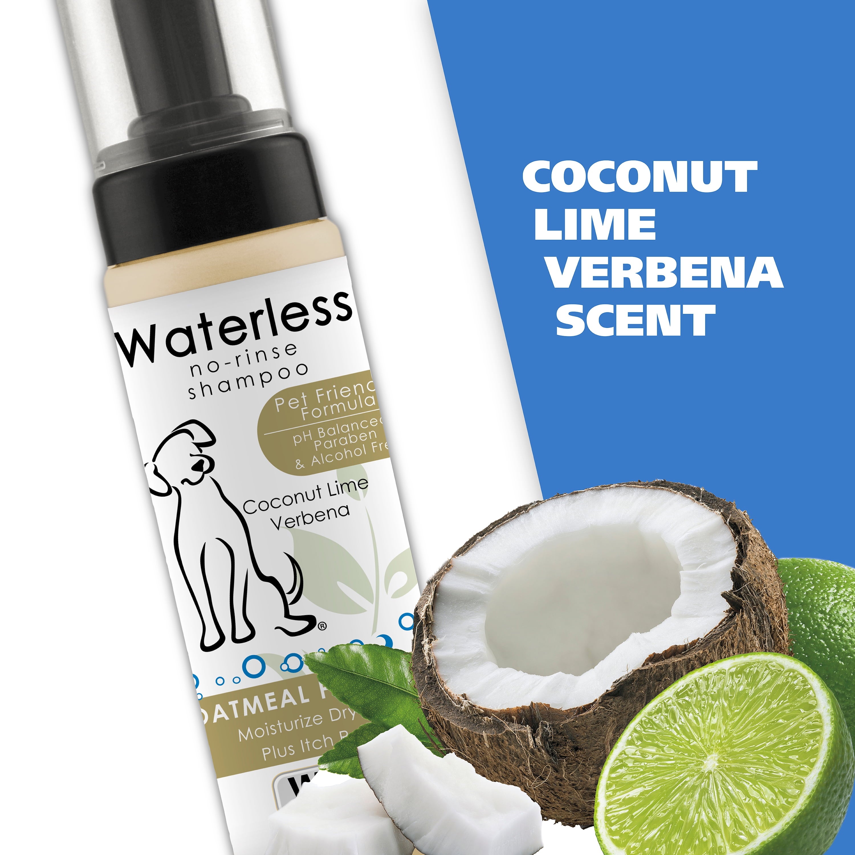 Waterless No Rinse Coconut Lime Verbena Dog Shampoo, 7.1-Oz Bottle 820015A