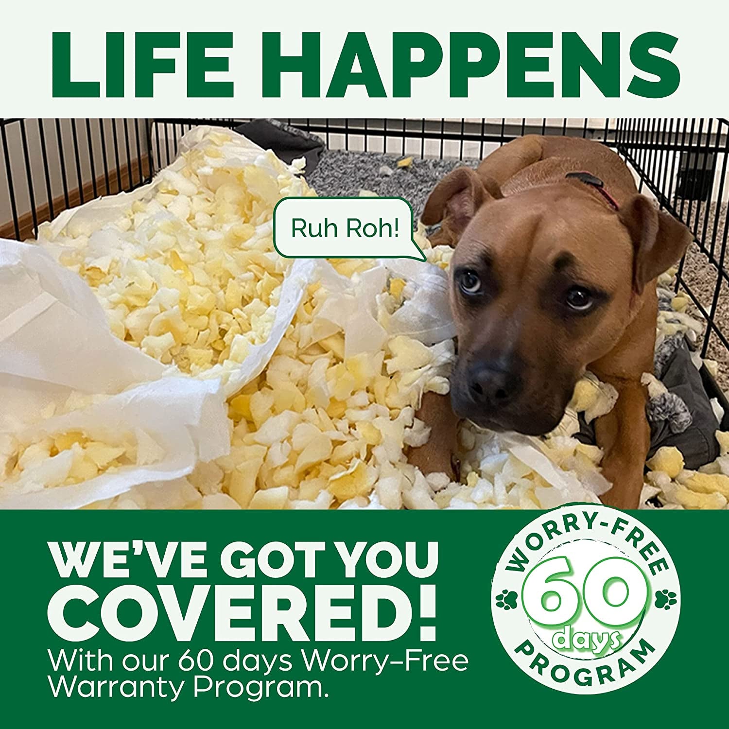 Memory Foam Dog Bed for Large/Medium Dogs W/ Removable Bolster & Washable Cover, for Dogs up to 55 Lbs - Quilted Fleece & Suede Print Bolster Chaise - Espresso, Large