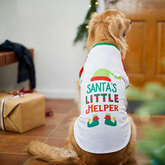 Christmas Pet Costume Letter Graphic Pets Sleeveless Vest Soft round Neck Dog T-Shirt Cat Dog Clothes for Festival Party