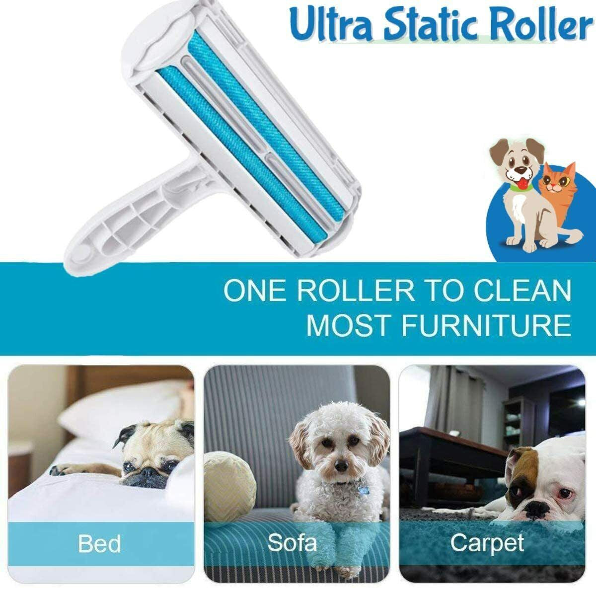 REUSABLE LINT ROLLER REMOVER PET CAT DOG ANIMAL FUR HAIR, ECO FRIENDLY