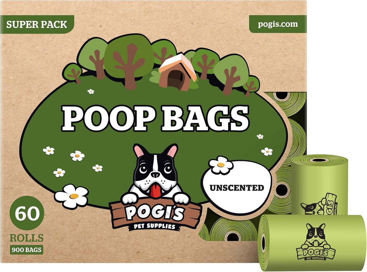 Pogi’S Dog Poop Bags – Leak-Proof & Extra Thick Pet Waste Bags (Unscented, 10 Rolls, 150-Count)