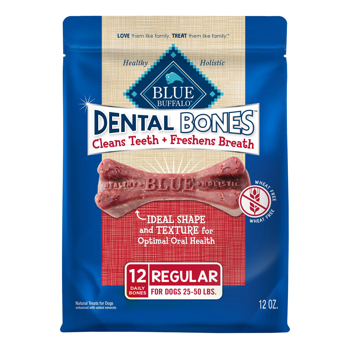 Dental Bones Regular Natural Dental Chew Dog Treats, 12-Oz. Bag