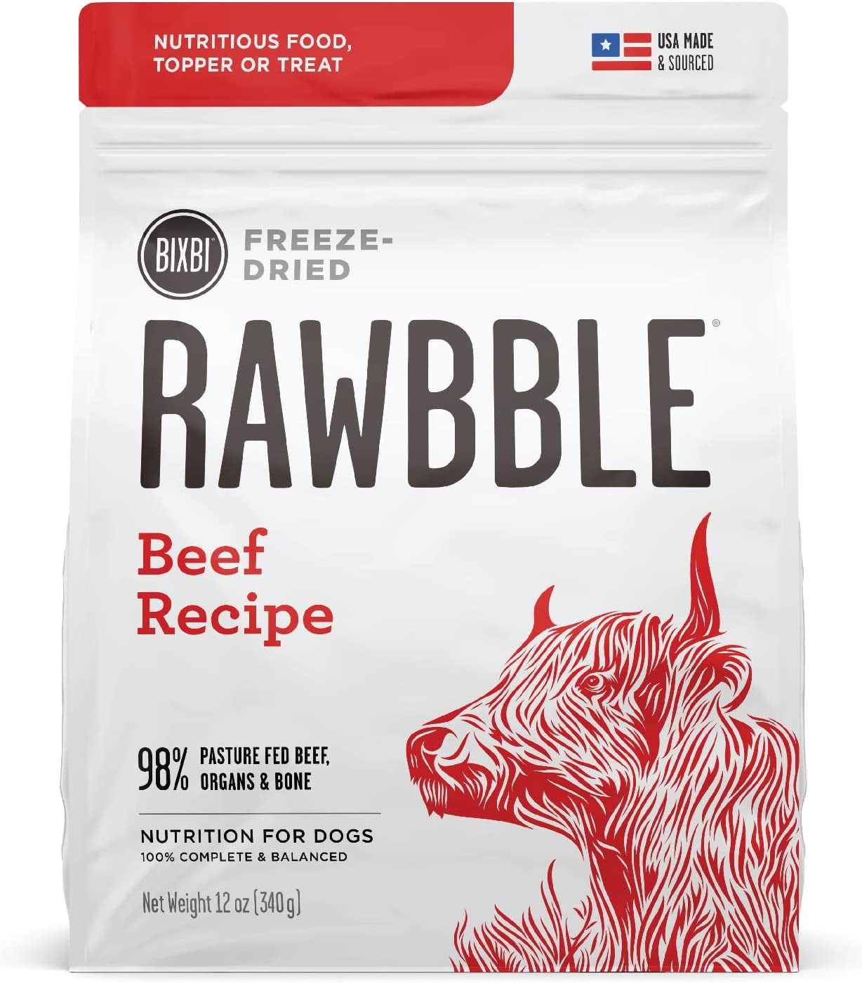 Rawbble Freeze Dried Dog Food, Pork Recipe, 26 Oz - 97% Meat and Organs, No Fillers - Pantry-Friendly Raw Dog Food for Meal, Treat or Food Topper - USA Made in Small Batches