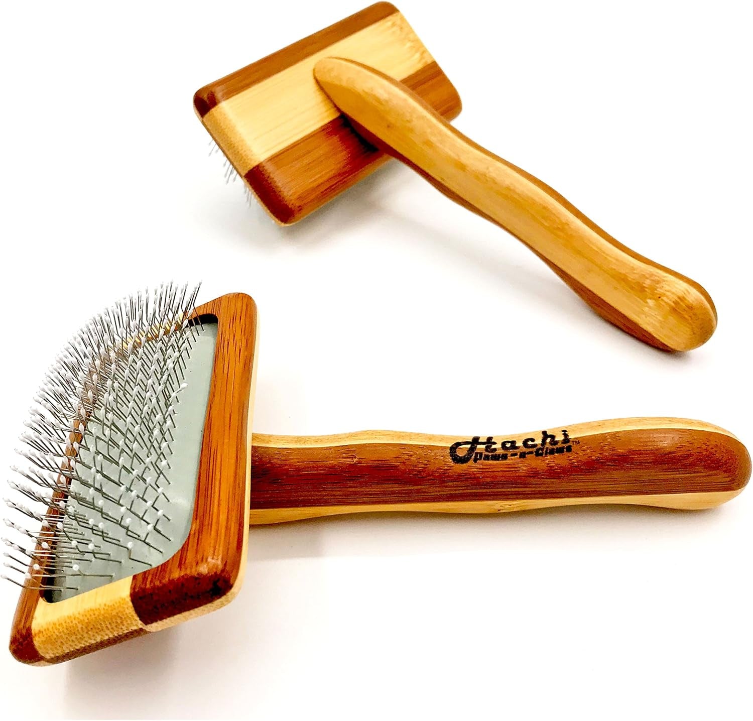 Premium Pet Bamboo Wood Cushion Slicker Brush for Cats & Dogs Grooming, Detangle, De-Shedding - Engineered to Remove Dead Hair, Sustainable & Eco-Friendly Bamboo Material (Medium)