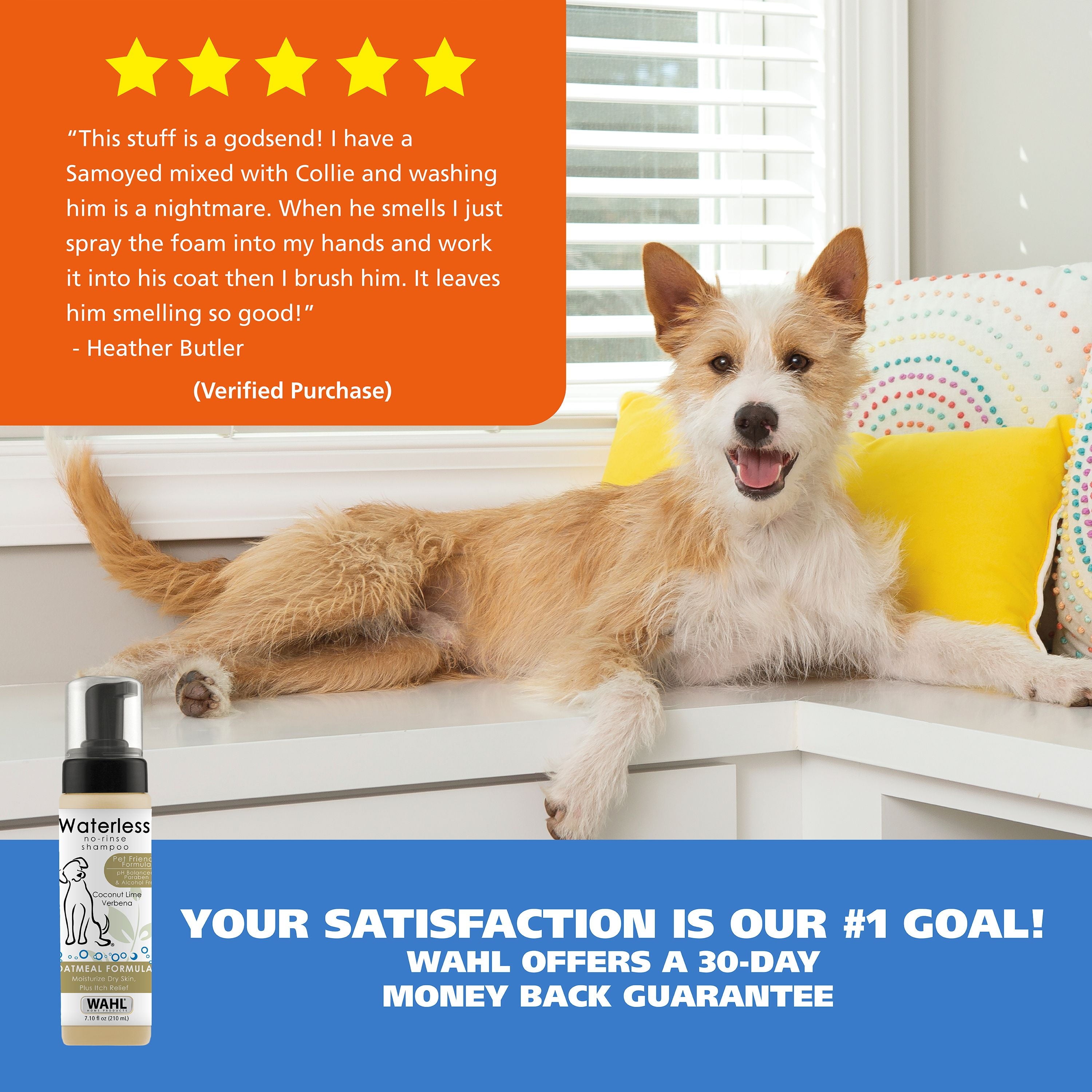 Waterless No Rinse Coconut Lime Verbena Dog Shampoo, 7.1-Oz Bottle 820015A