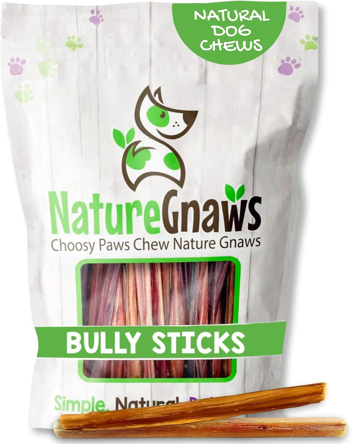 Super Skinny Bully Sticks for Small Dogs 5-6" (40 Count) - Long Lasting for Light Chewers and Puppies - Extra Thin Natural Beef Dog Chew Treats