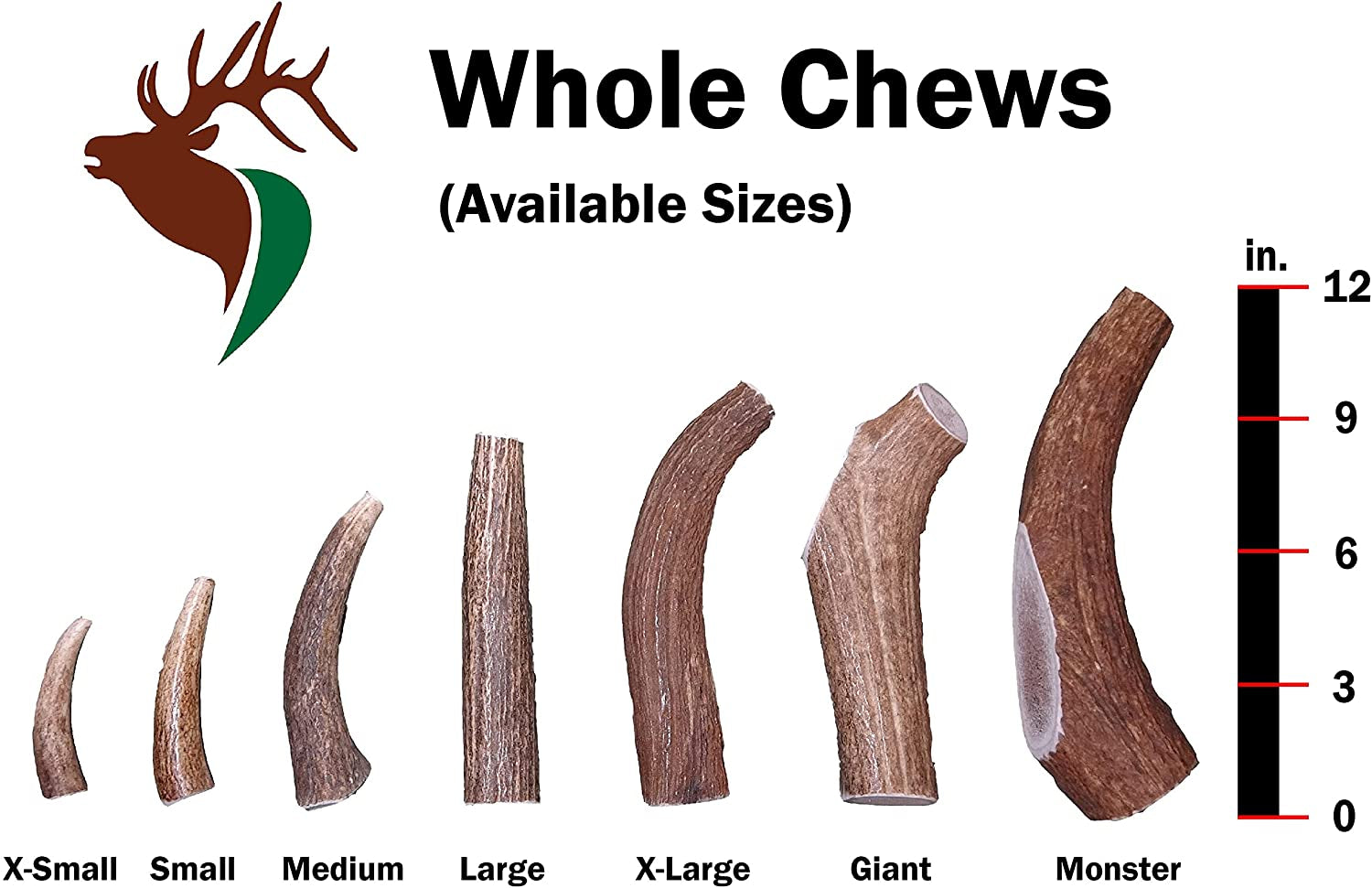 Small Whole Single Pack (For 10-30 Lb Dogs and Puppies) Premium Grade Elk Antler for Dogs (1 Piece) Sourced in the USA